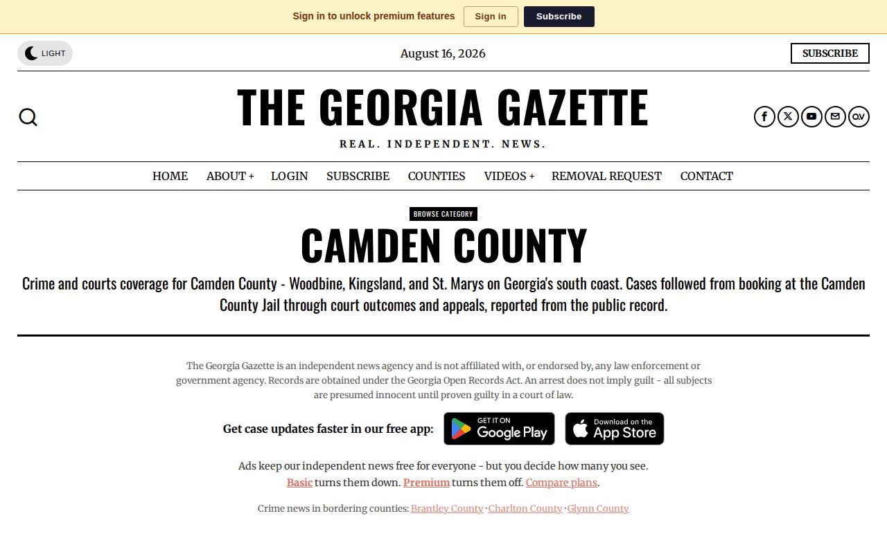 The Georgia Gazette unofficial Camden County archive